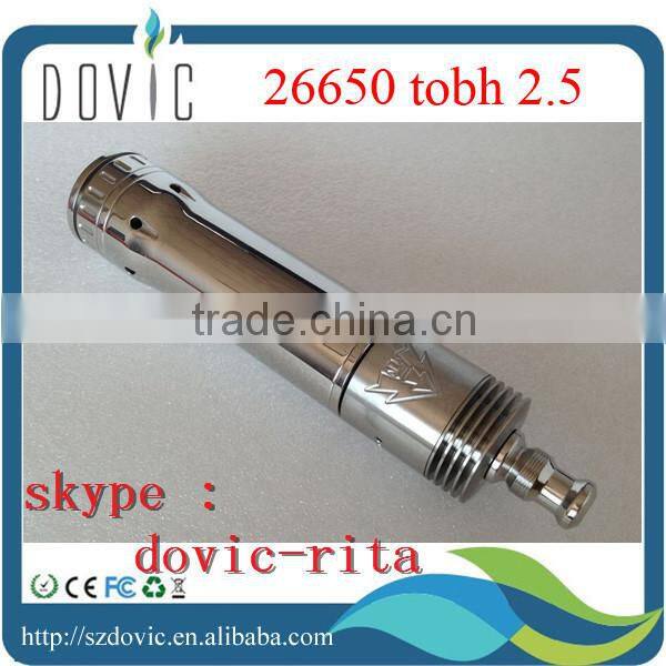 Newest 26650 tobh atty V2.5 1:1 rda/rba top selling 30mm 26650 tobh v2.5