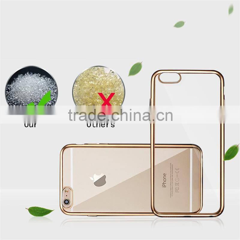 Manufacturer case for iphone 6 tpu case electroplate middle frame mirror case