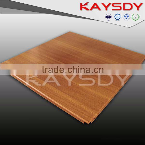 economical and practical wooden grain clip-in square aluminium ceiling