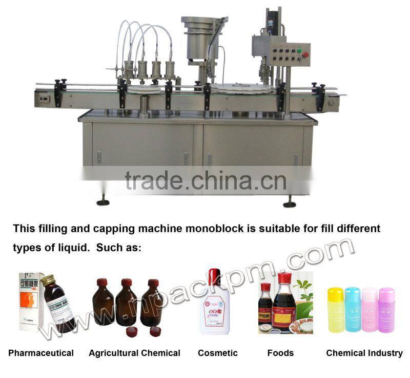 automatic syrup filling and capping machine monoblock