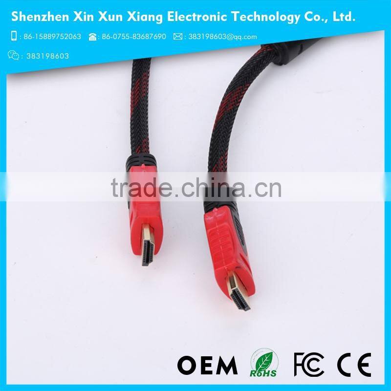 HD to HD cable with magnetic rings braid hd cable 1.4V wholesale 44ft