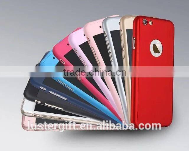 360 degree whole protective phone case with tempered glass screen protector for iPhone