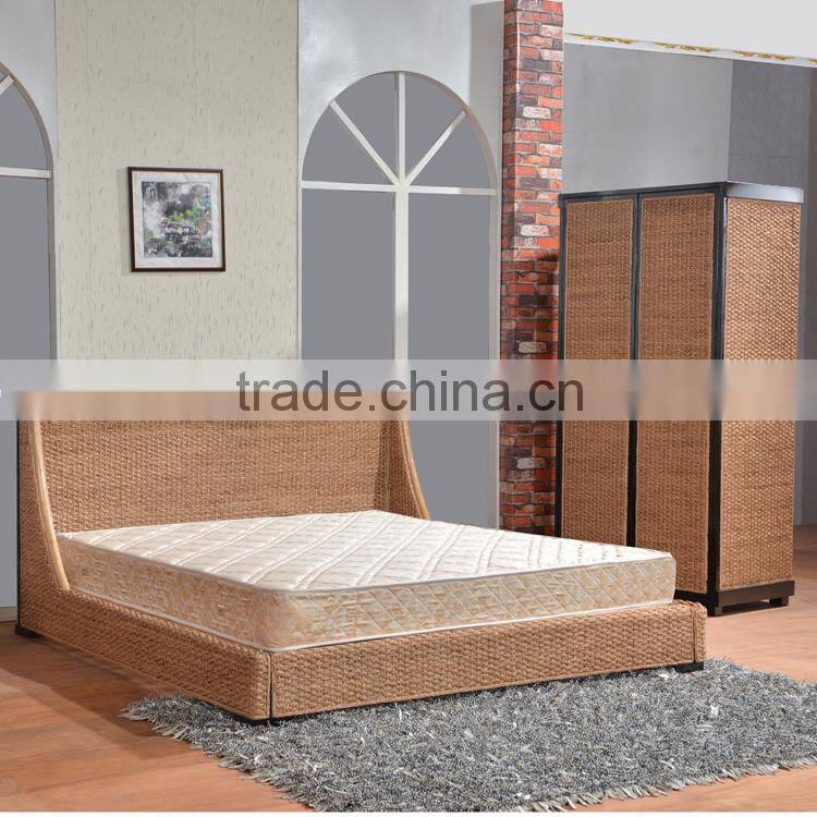 Water hyacinth wooden bedroom set material acacia wooden frame
