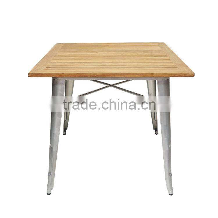 Outdoor metal with marble-imitated dining restaurant table