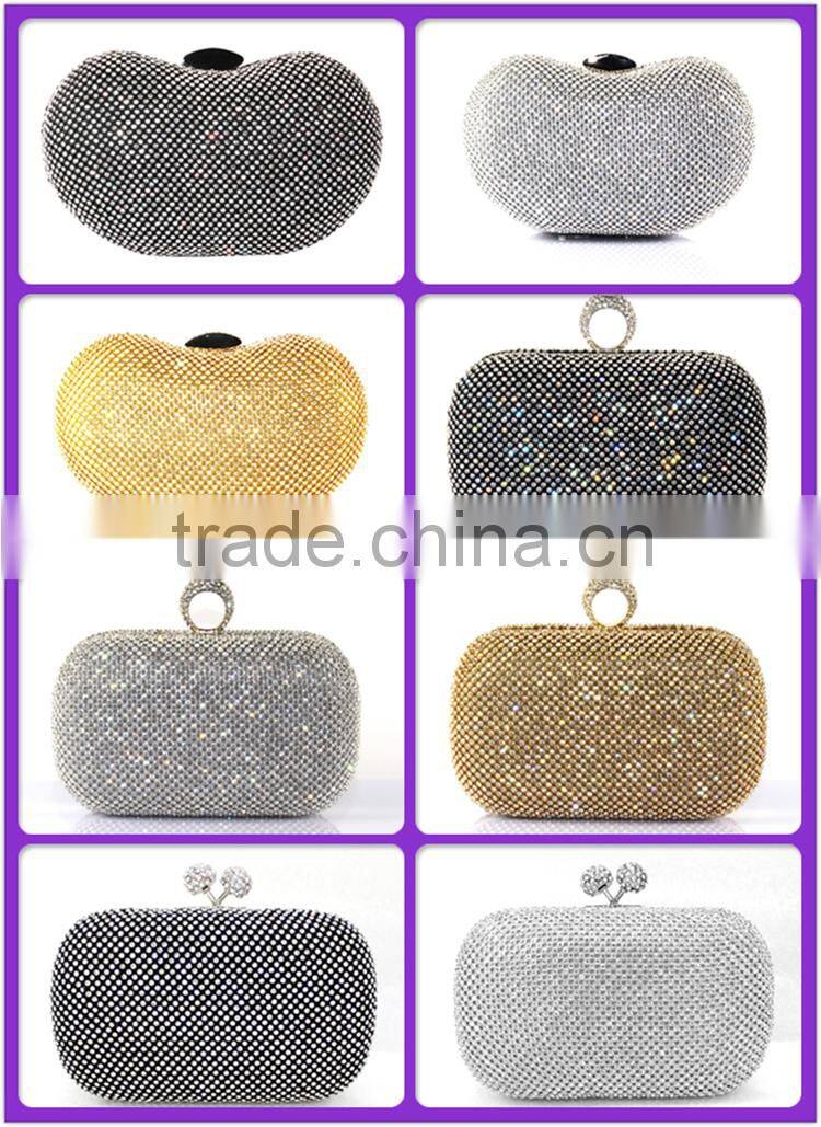 Metal frame clutch ladies' evening bag