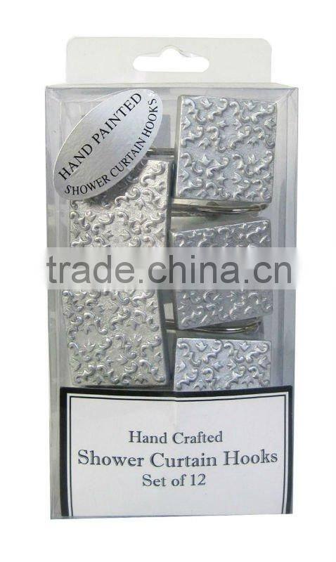 12 PCS DECROTIVE SHOWER CURTAIN HOOKS