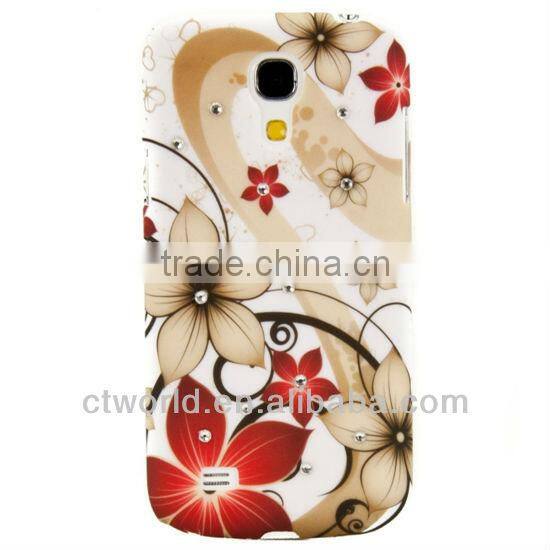 rhinestone crystal 3D flower case for samsung S4 mini