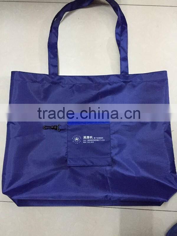 full color polyester folding shopping bag/ reusable strong grocery folding shopping bag