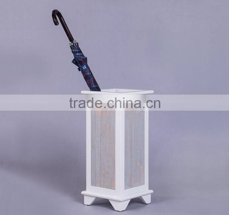 2016 new product chic design modern matt white wooden umbrella pot