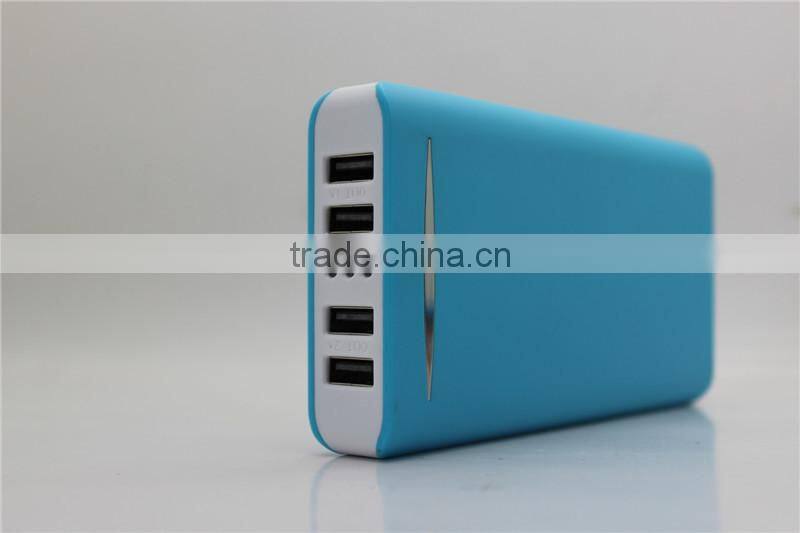 New type portable 20000mah high capacity power bank with 4 USB