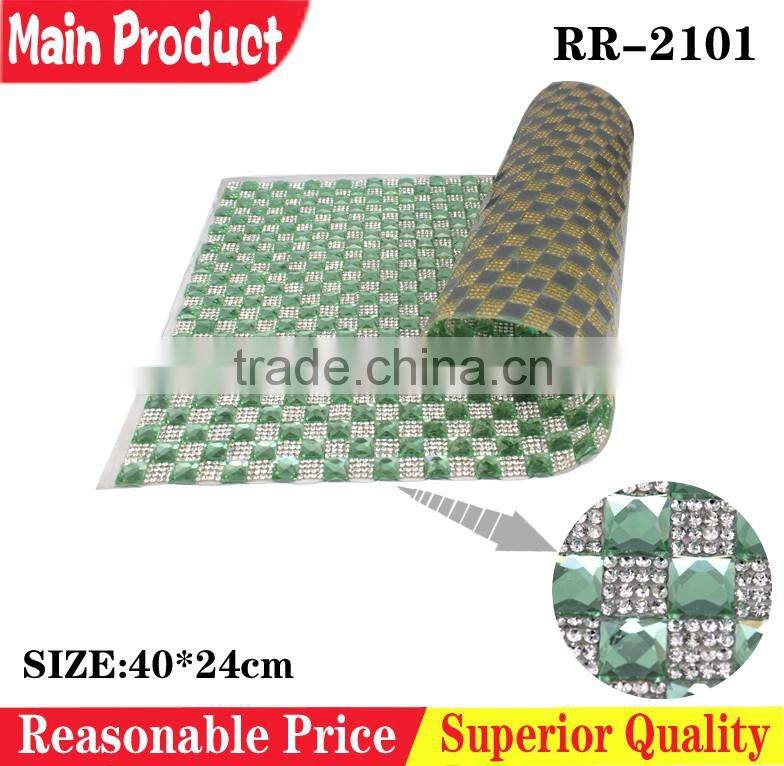 Modern Shining Decoration Colorful Hot Fix Rhinestone Crystal Mesh