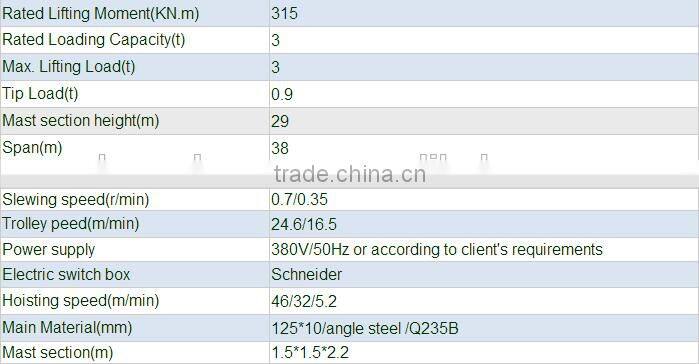 3ton Industrial Small Climbing Tower Crane