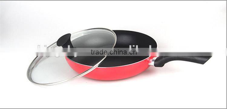 Enamel cast frying pan with lid