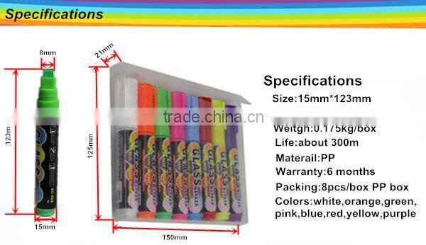 Alibaba hot selling OEM colored liquid chalk marker glass marker