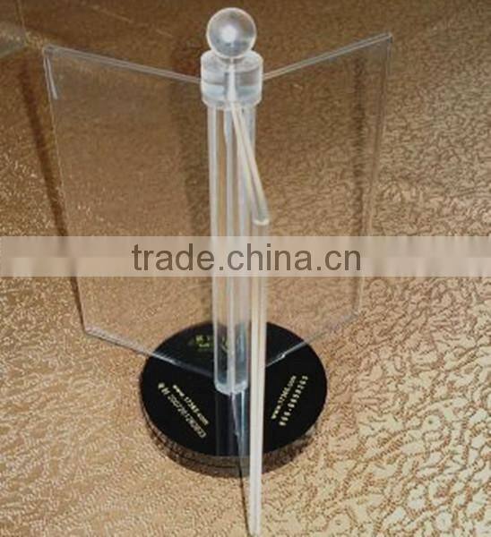 Custom triangle acrylic menu holder