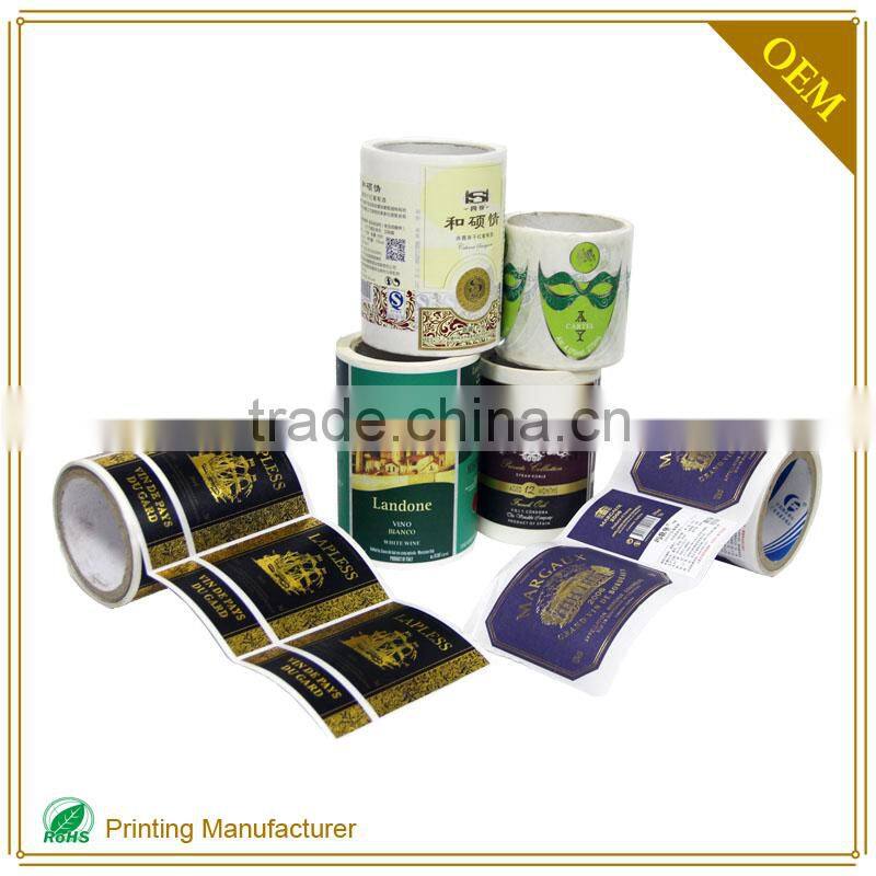 White Self Adhesive Custom Wine Bottle Label Printing Printer