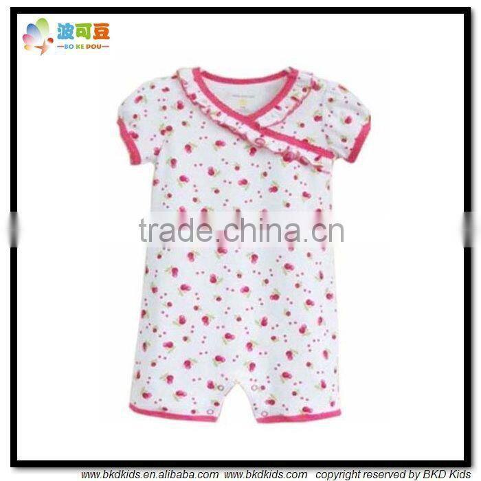 BKD flower printed baby animal rompers