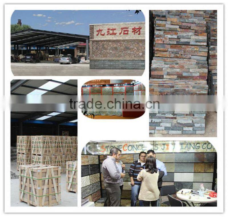 natural slate rough surface stacked stone wall cladding