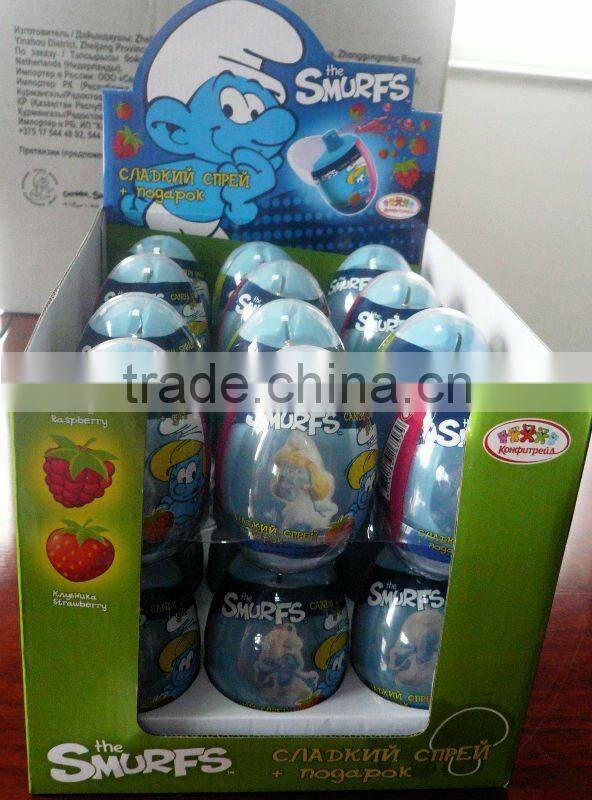 egg shape spray liquid candy