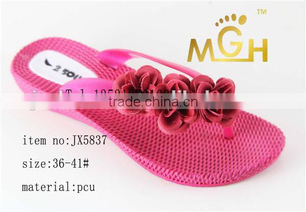 new style flat pcu ladies slippers