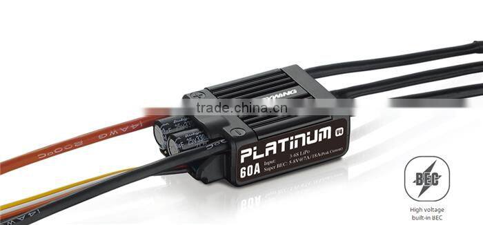Hobbywing RC Aircraft System Platinum 60A V4 Brushless ESC Higher Driving Efficiency Longer Flight Time Lower ESC Temperature