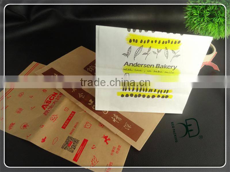 Cheap greaseproof food grade paper burger bag