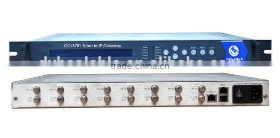 8 way tuner(DVB-S/S2/-C/-T/ISDB-T/ATSC ) to ip gateway udp unicast/multicast COL5781