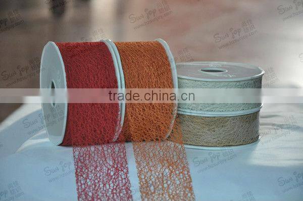 Beautiful wedding decorative mesh ribbon