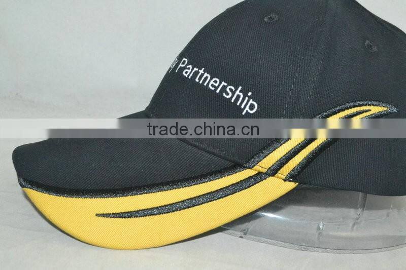 Professional custom black stitching material is 100% cotton,front logo embroidery, 58 cm size