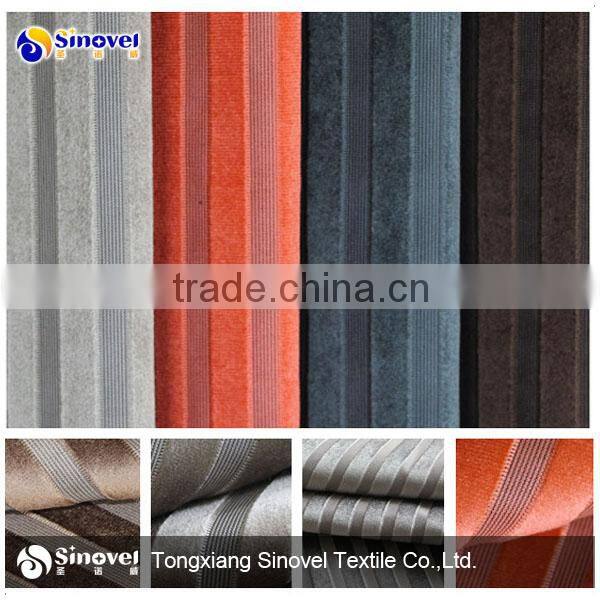 100% polyester cation micro velboabonded TC for sofa stripe fabric for upholstery