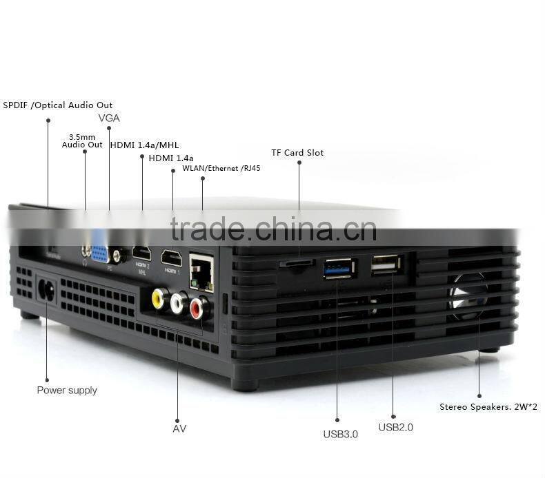 2015 Hot Sales! High Standard Ultra HD Bluetooth 4.0 3D LED Portable Projector/Home Projector/Mini Projector Support WIFI
