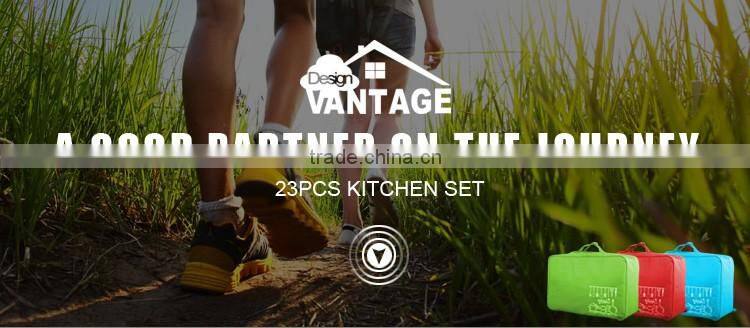 hot sale popular 23 pcs stainless steel cookware camping