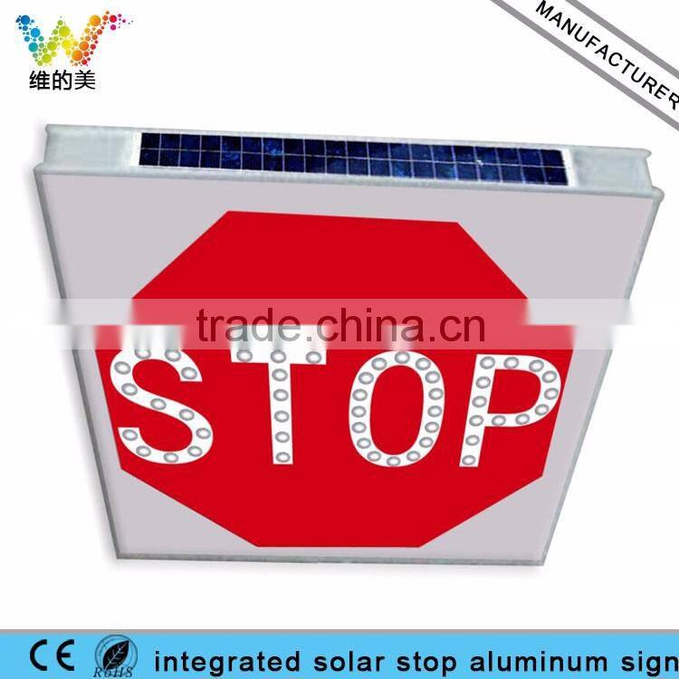 China LED Supplier Integrated Aluminum Board Solar Traffic Stop Sign