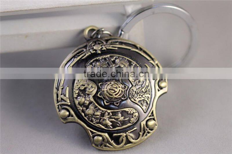 New PC online game dota 2 keychain champion shield keychain metal custom keychain