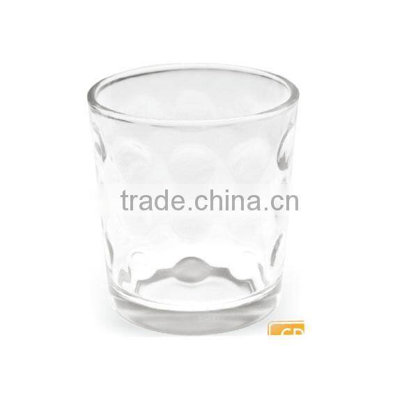 Clear glass cup with dot water glass tumbler
