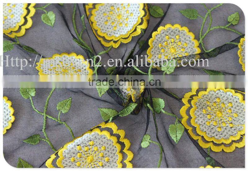 Allover Dress fashion colors embroidery cheap lace fabric multi-colors