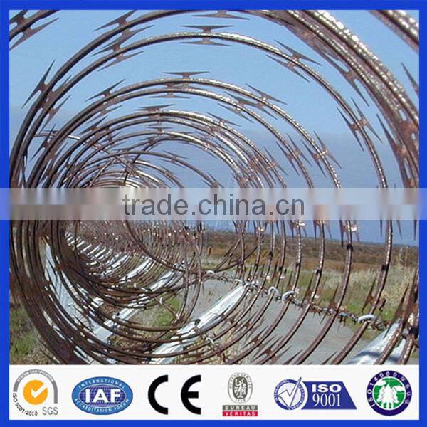Anping Factory Good Quality Hot Dipped Galvanized Or Stainless Steel High Security Anti-Climb Razor Barbed Wire