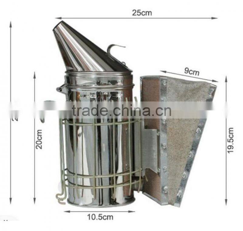 Factory price stainless steel bee smoker with heat shield