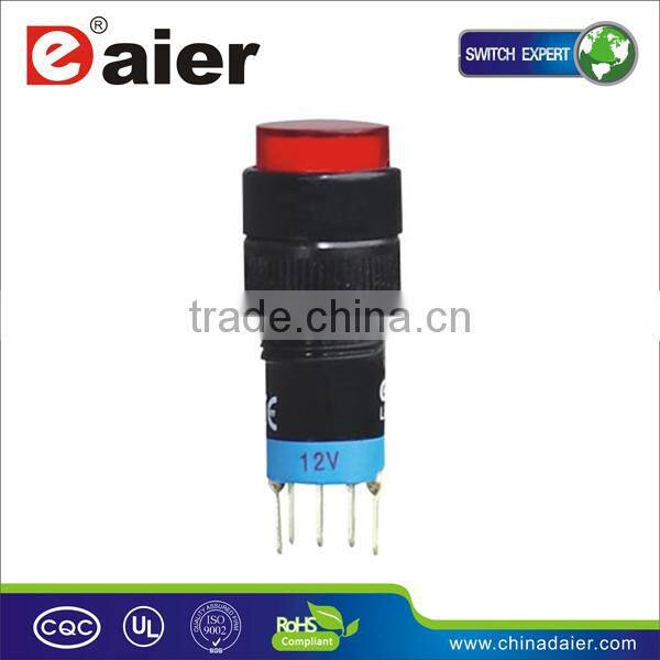 A12-11ZY-N ON-ON Red round button push switch with lamp