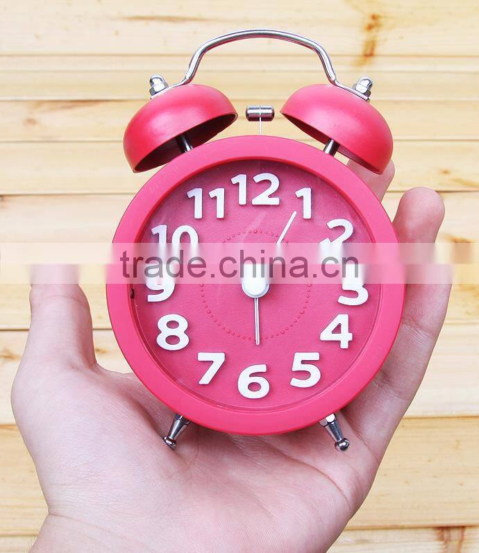 Korean style candy colors 3D digital clock retro heart shaped alarm clock