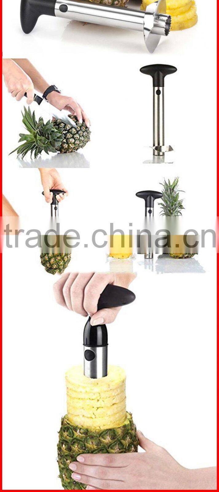 Stainless Steel Pineapple Corer Kitchen Easy Gadget Slicer Cutter Fruit Peeler