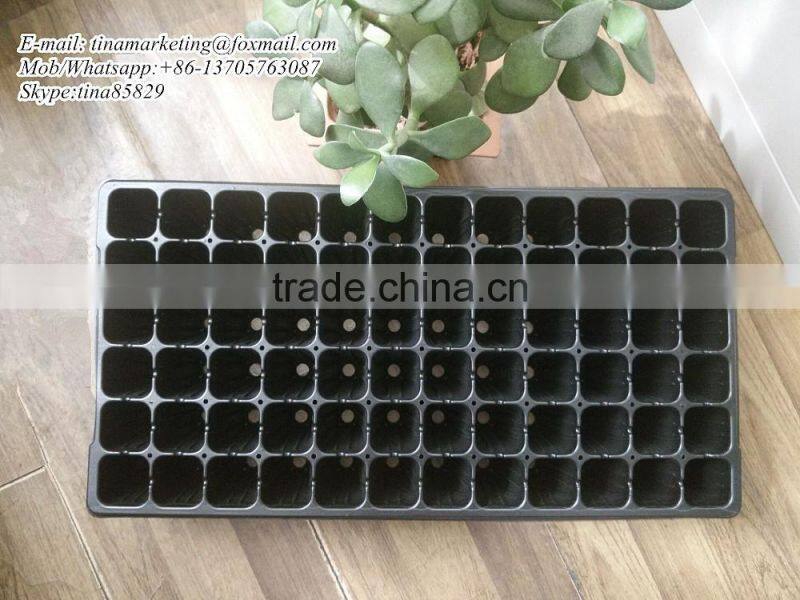 9CM Deep 72 Cells High Quality Black PS Plastic Nursery Seed Growing Tray for Forest Seedling Propagation