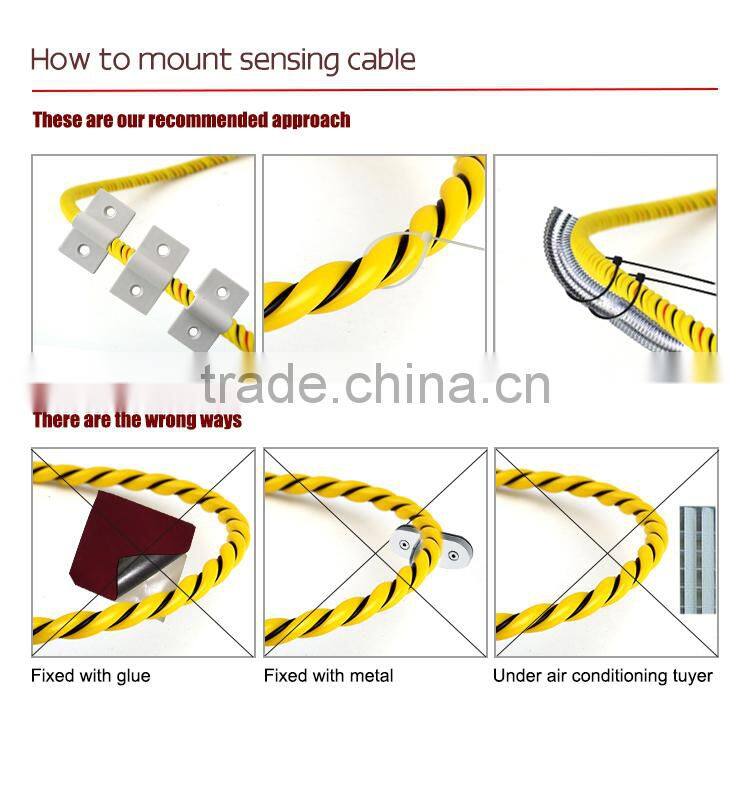 China supplier 4 pins water leak sensor cable with strong abrasion resistance, liquid leak sensing cable for detecting leakage
