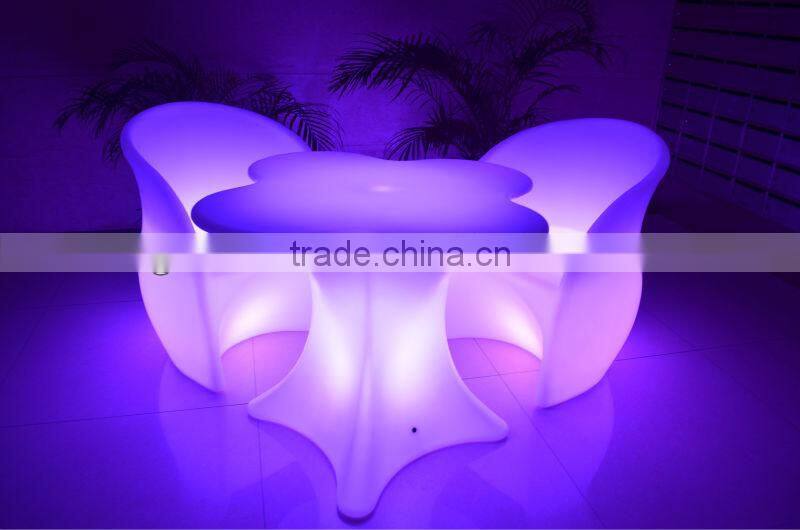 color change LED luminous study dining platic table and chair