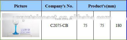 banquet colored glass stemware; colored wine glass goblets