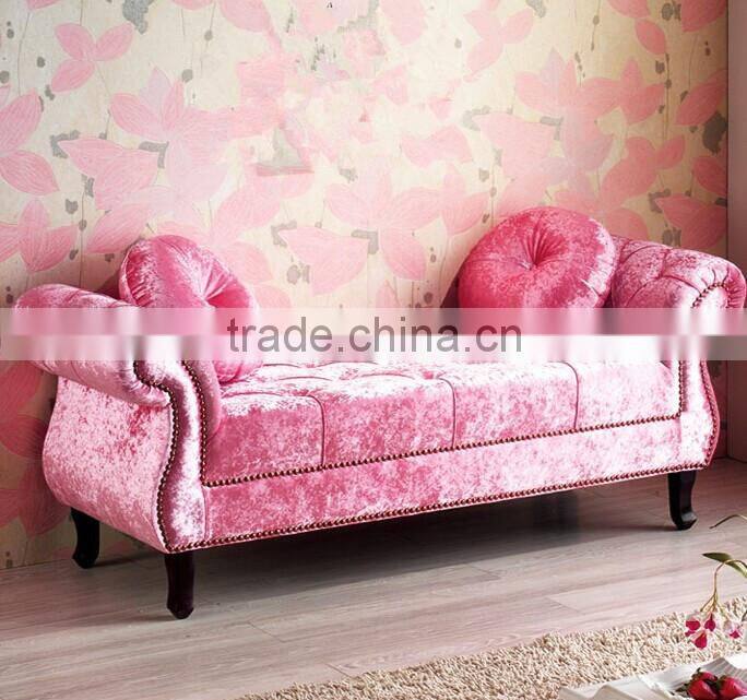 Made from SinoFur Best sale blue velvet sofa