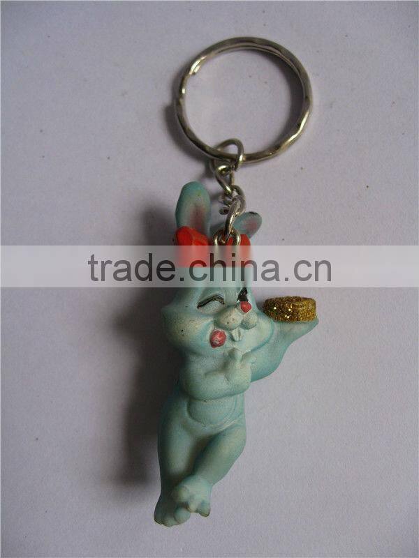 Lovely 3D mini rabbit key chain
