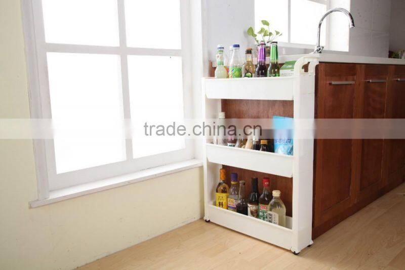 Gap Storage Slim Slide Out Storage Tower Rack Shelf with Wheels 3 to 5 Tier