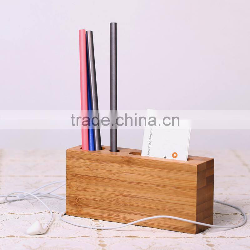 High Quality Wooden Mobie phone Holder Bamboo Pen Holder