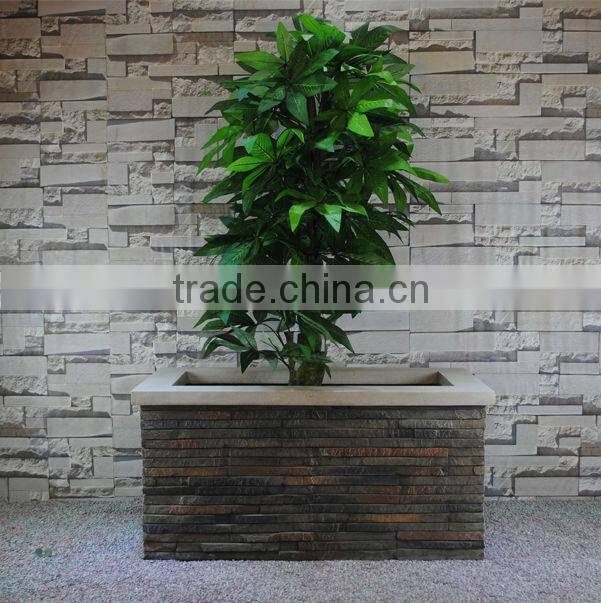 Strong Fiberglass Whitout Bottom Square Artificial Stone Planter